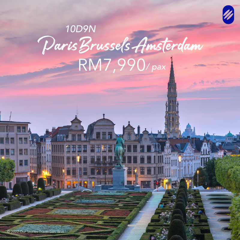 9D8N Paris Brussels Amsterdam Self Trip (Ground Package)